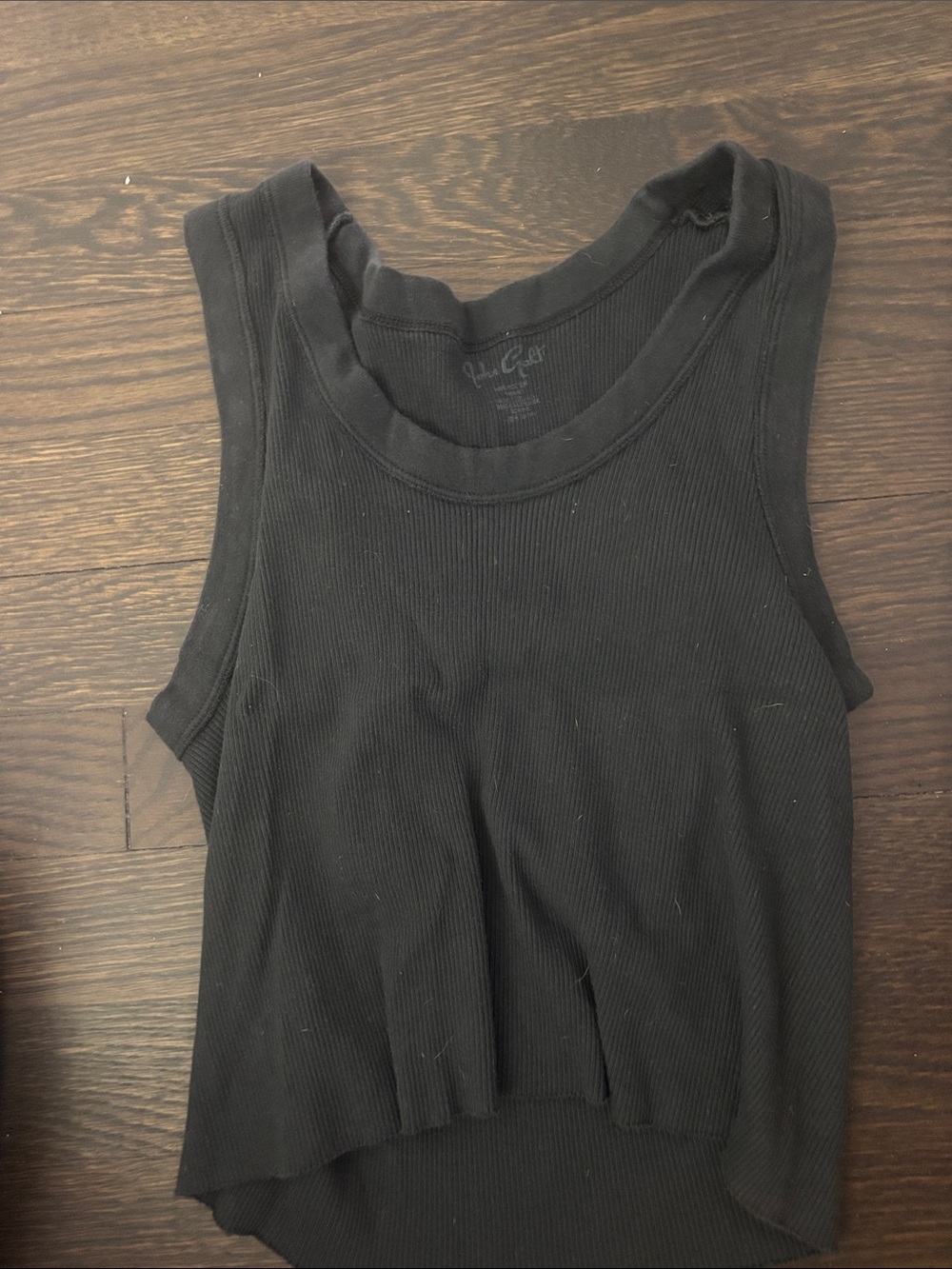 Brandy Melville Black Ribbed Crop Tank